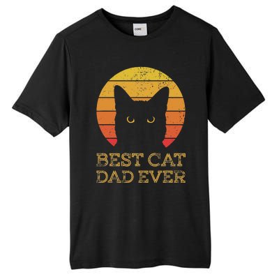 Best Cat Dad Ever Vintage Funny Cat Daddy Fathers Day Tall Fusion ChromaSoft Performance T-Shirt