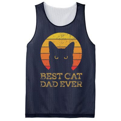 Best Cat Dad Ever Vintage Funny Cat Daddy Fathers Day Mesh Reversible Basketball Jersey Tank