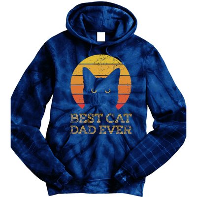 Best Cat Dad Ever Vintage Funny Cat Daddy Fathers Day Tie Dye Hoodie