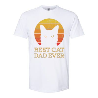 Best Cat Dad Ever Vintage Funny Cat Daddy Fathers Day Softstyle CVC T-Shirt