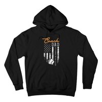 Baseball Coach Dad Like A Normal Dad Only Cooler USA Flag Hoodie