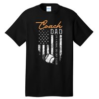 Baseball Coach Dad Like A Normal Dad Only Cooler USA Flag Tall T-Shirt