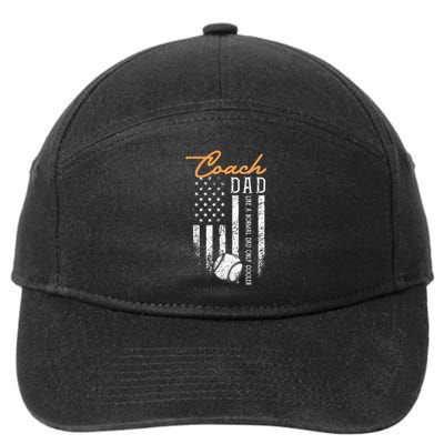 Baseball Coach Dad Like A Normal Dad Only Cooler USA Flag 7-Panel Snapback Hat