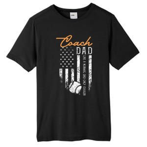 Baseball Coach Dad Like A Normal Dad Only Cooler USA Flag Tall Fusion ChromaSoft Performance T-Shirt