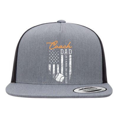 Baseball Coach Dad Like A Normal Dad Only Cooler USA Flag Flat Bill Trucker Hat