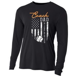 Baseball Coach Dad Like A Normal Dad Only Cooler USA Flag Cooling Performance Long Sleeve Crew