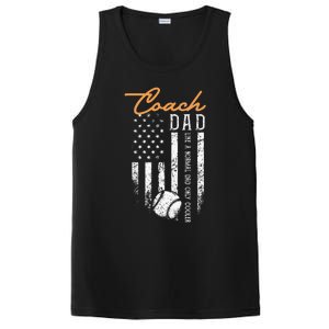 Baseball Coach Dad Like A Normal Dad Only Cooler USA Flag PosiCharge Competitor Tank