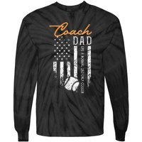 Baseball Coach Dad Like A Normal Dad Only Cooler USA Flag Tie-Dye Long Sleeve Shirt