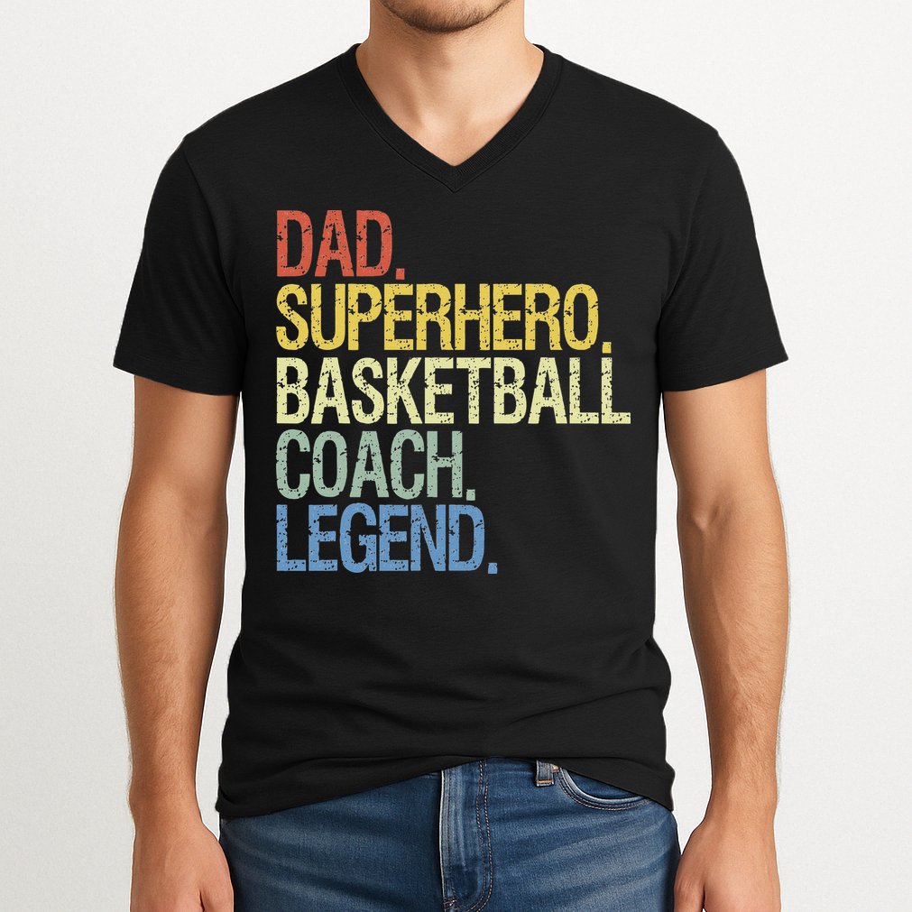 Basketball coach dad V-Neck T-Shirt