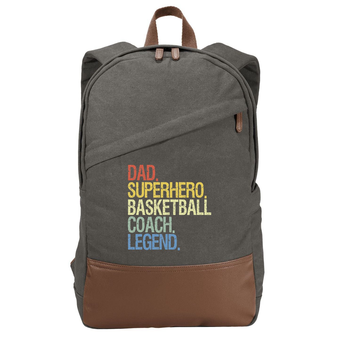 Basketball coach dad Cotton Canvas Backpack