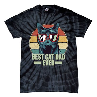 Best Cat Dad Ever Cat Dad Gift Tie-Dye T-Shirt