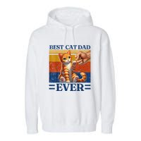 Best Cat Dad Ever Vintage Best Tabby Cat Dad Orange Tabby Garment-Dyed Fleece Hoodie