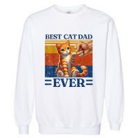 Best Cat Dad Ever Vintage Best Tabby Cat Dad Orange Tabby Garment-Dyed Sweatshirt