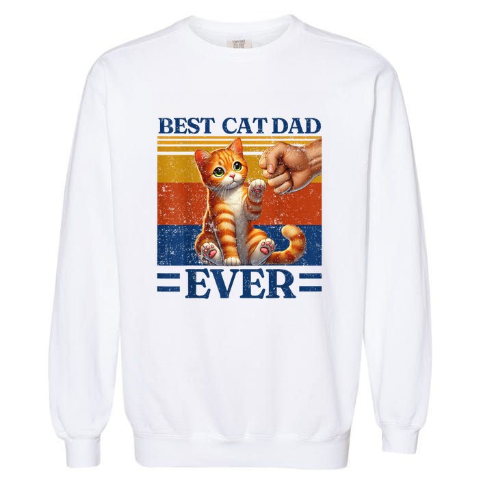 Best Cat Dad Ever Vintage Best Tabby Cat Dad Orange Tabby Garment-Dyed Sweatshirt