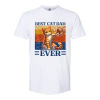 Best Cat Dad Ever Vintage Best Tabby Cat Dad Orange Tabby Softstyle CVC T-Shirt