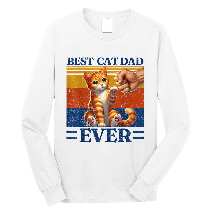 Best Cat Dad Ever Vintage Best Tabby Cat Dad Orange Tabby Long Sleeve Shirt