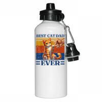 Best Cat Dad Ever Vintage Best Tabby Cat Dad Orange Tabby Aluminum Water Bottle