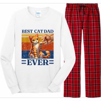 Best Cat Dad Ever Vintage Best Tabby Cat Dad Orange Tabby Long Sleeve Pajama Set