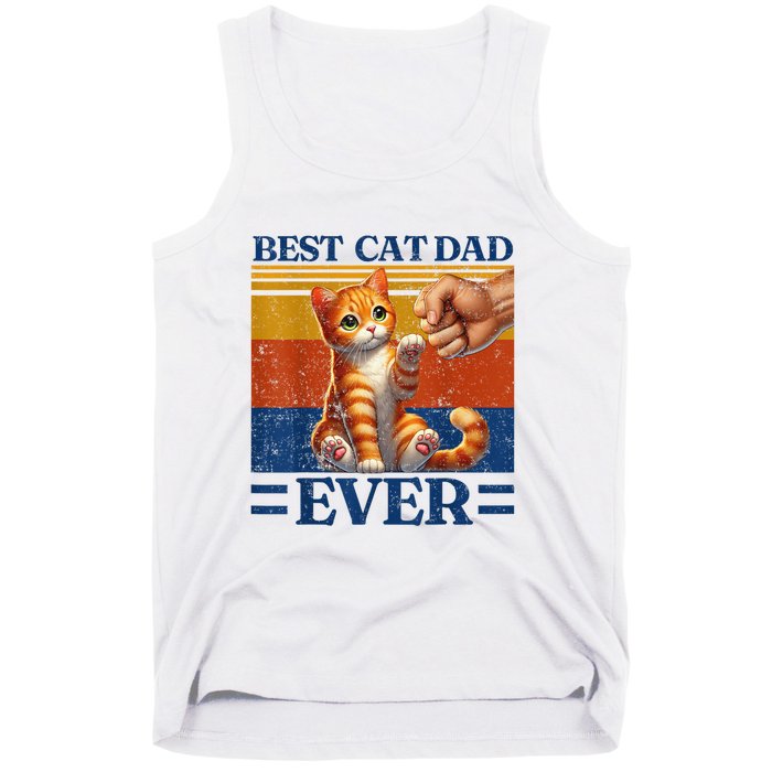 Best Cat Dad Ever Vintage Best Tabby Cat Dad Orange Tabby Tank Top