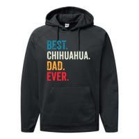 Best Chihuahua Dad Ever Retro Vintage Sunset Performance Fleece Hoodie