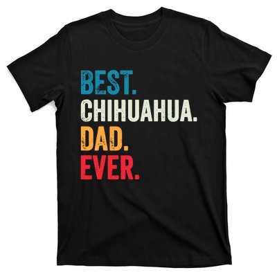 Best Chihuahua Dad Ever Retro Vintage Sunset T-Shirt