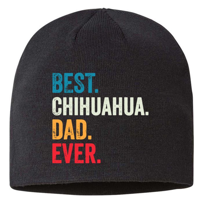 Best Chihuahua Dad Ever Retro Vintage Sunset Sustainable Beanie