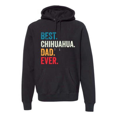 Best Chihuahua Dad Ever Retro Vintage Sunset Premium Hoodie