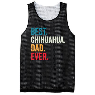 Best Chihuahua Dad Ever Retro Vintage Sunset Mesh Reversible Basketball Jersey Tank