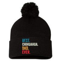 Best Chihuahua Dad Ever Retro Vintage Sunset Pom Pom 12in Knit Beanie