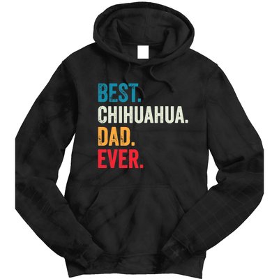 Best Chihuahua Dad Ever Retro Vintage Sunset Tie Dye Hoodie