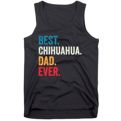 Best Chihuahua Dad Ever Retro Vintage Sunset Tank Top