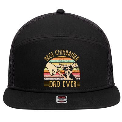 Best Chihuahua Dad Ever 7 Panel Mesh Trucker Snapback Hat