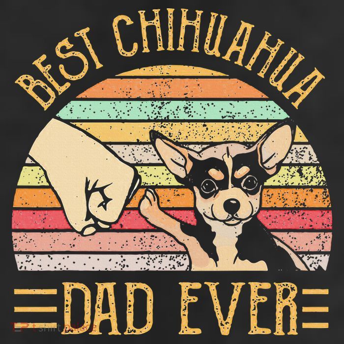 Best Chihuahua Dad Ever 7 Panel Mesh Trucker Snapback Hat