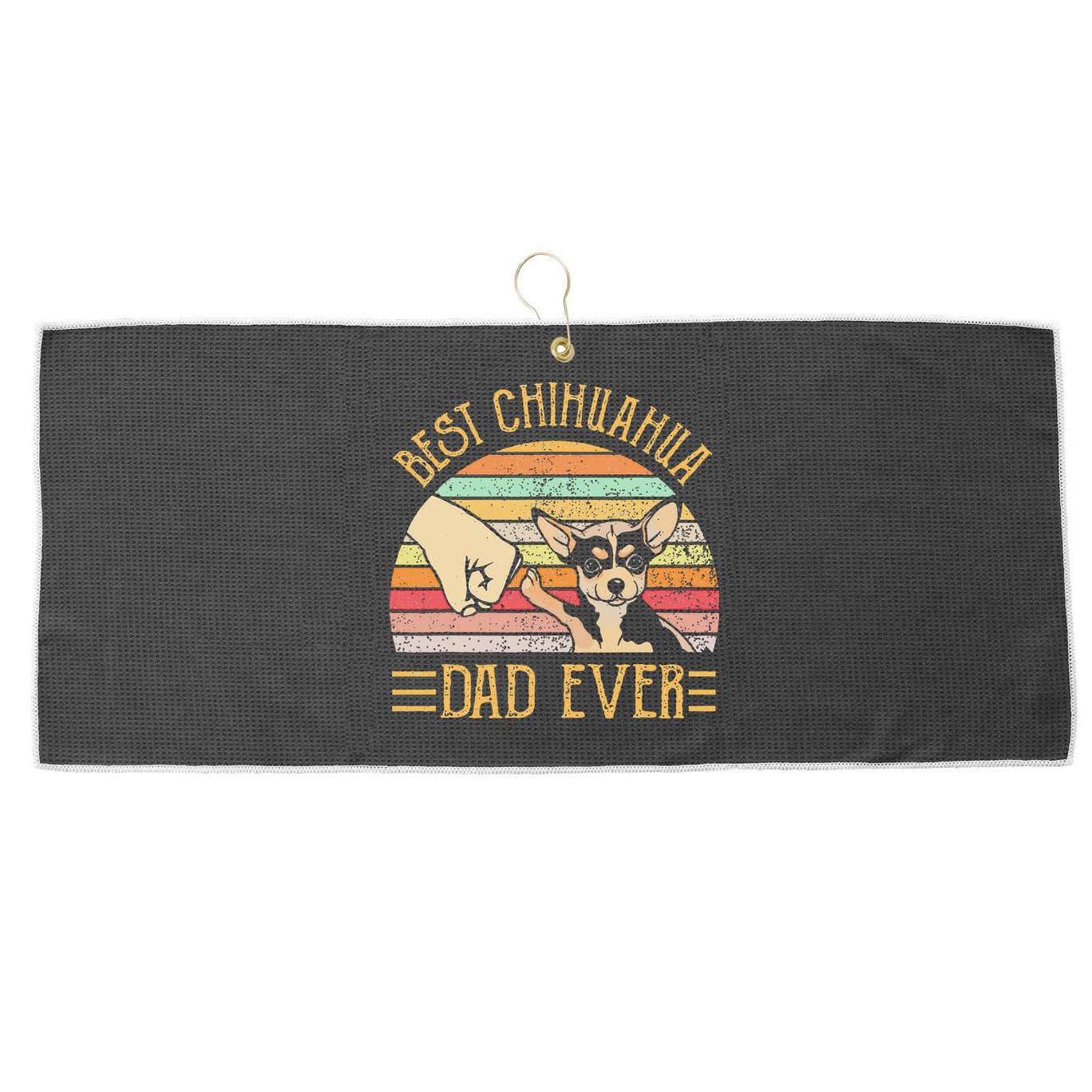 Best Chihuahua Dad Ever Large Microfiber Waffle Golf Towel