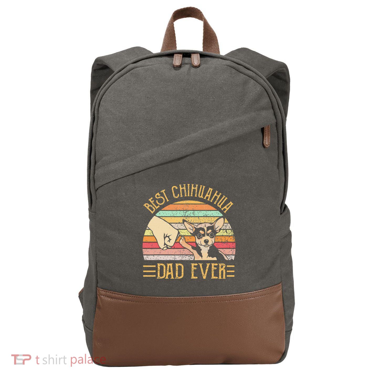 Best Chihuahua Dad Ever Cotton Canvas Backpack