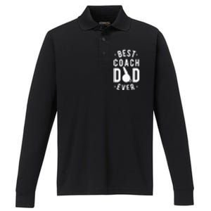 Best Coach Dad Ever Whistle Coach Dad Father's Day Performance Long Sleeve Polo