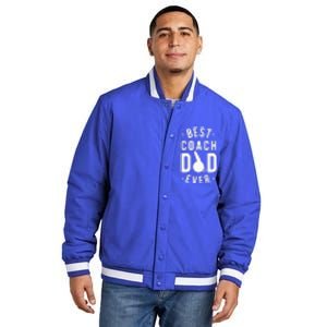 Best Coach Dad Ever Whistle Coach Dad Father's Day Insulated Varsity Jacket