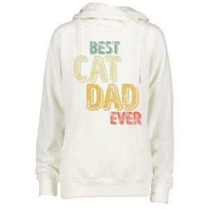 Best Cat Dad Ever Funny Christmas Gift Womens Funnel Neck Pullover Hood