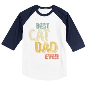 Best Cat Dad Ever Funny Christmas Gift Baseball Sleeve Shirt