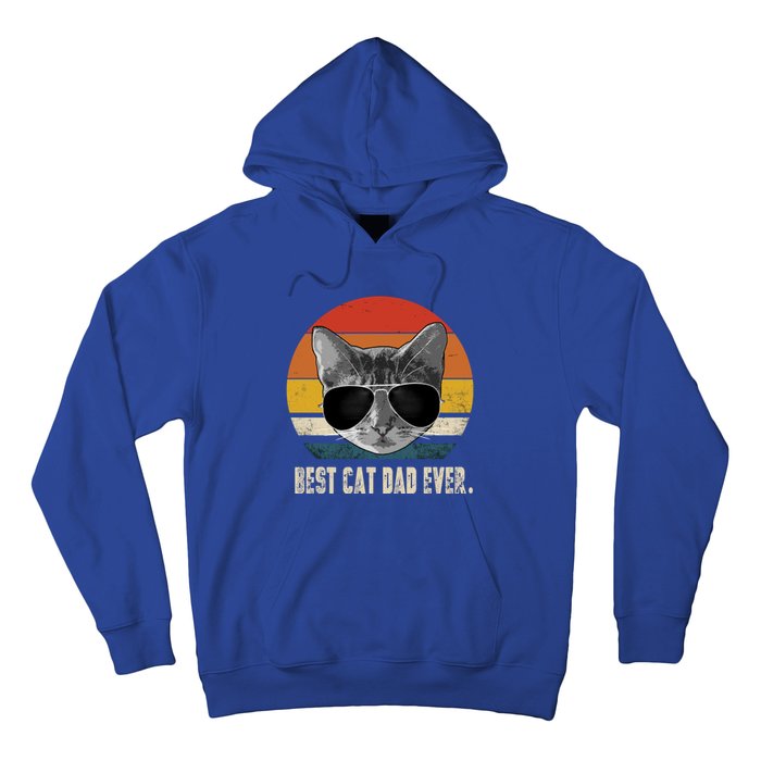 Best Cat Dad Ever Gift Vintage Retro Cat Daddy Cat Father Gift Hoodie