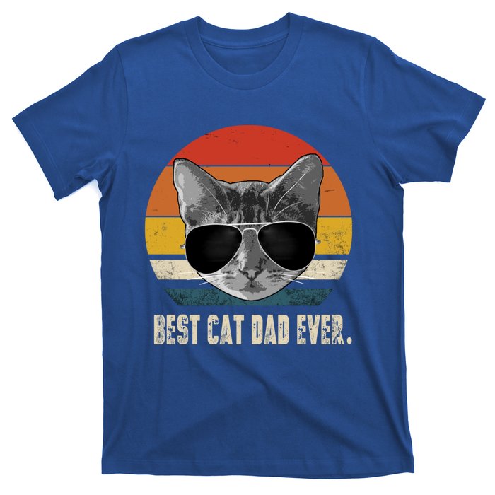 Best Cat Dad Ever Gift Vintage Retro Cat Daddy Cat Father Gift T-Shirt