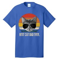 Best Cat Dad Ever Gift Vintage Retro Cat Daddy Cat Father Gift Tall T-Shirt