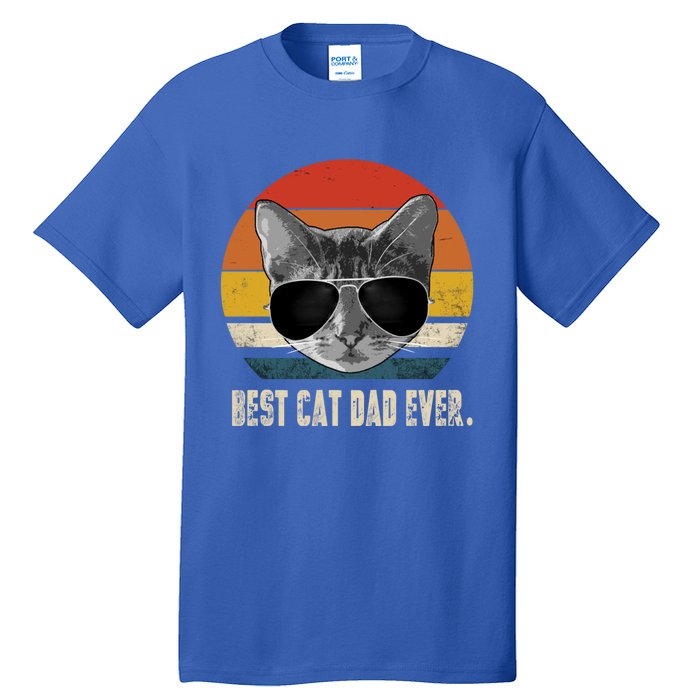 Best Cat Dad Ever Gift Vintage Retro Cat Daddy Cat Father Gift Tall T-Shirt