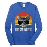 Best Cat Dad Ever Gift Vintage Retro Cat Daddy Cat Father Gift Tall Long Sleeve T-Shirt