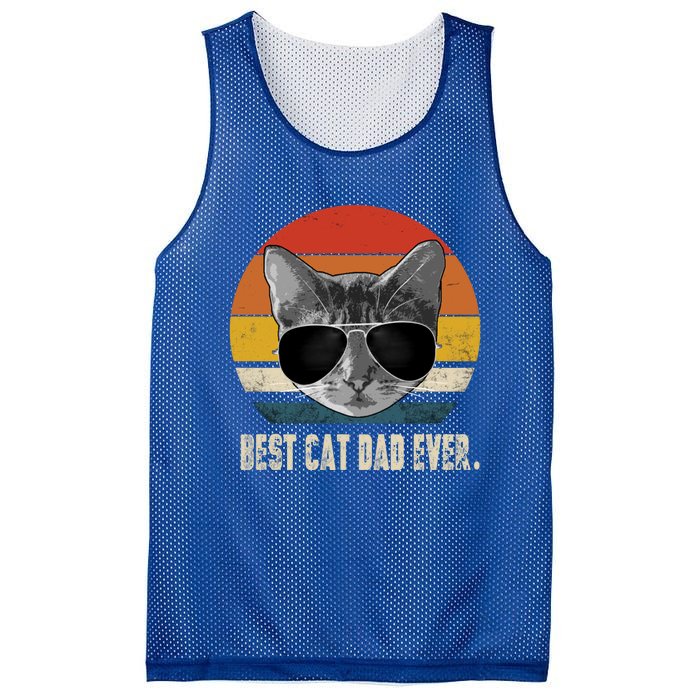 Best Cat Dad Ever Gift Vintage Retro Cat Daddy Cat Father Gift Mesh Reversible Basketball Jersey Tank