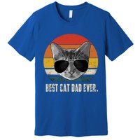 Best Cat Dad Ever Gift Vintage Retro Cat Daddy Cat Father Gift Premium T-Shirt