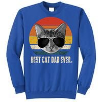 Best Cat Dad Ever Gift Vintage Retro Cat Daddy Cat Father Gift Tall Sweatshirt