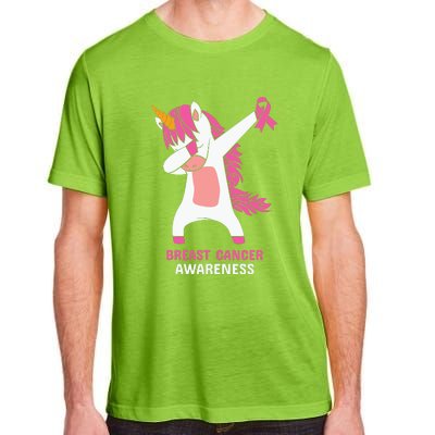 Breast Cancer Dabbing Unicorn, Fight Cancer, Pink Ribbon Breast Cancer, Survivor Adult ChromaSoft Performance T-Shirt