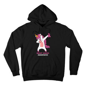 Breast Cancer Dabbing Unicorn, Fight Cancer, Pink Ribbon Breast Cancer, Survivor Hoodie