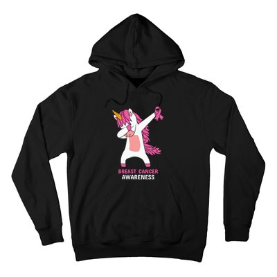 Breast Cancer Dabbing Unicorn, Fight Cancer, Pink Ribbon Breast Cancer, Survivor Hoodie